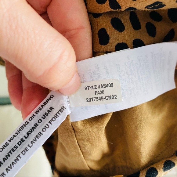 J. Crew Flutter-sleeve Collared Cotton Silk Voile Blouse in Brown Leopard Dot - Picture 7 of 7